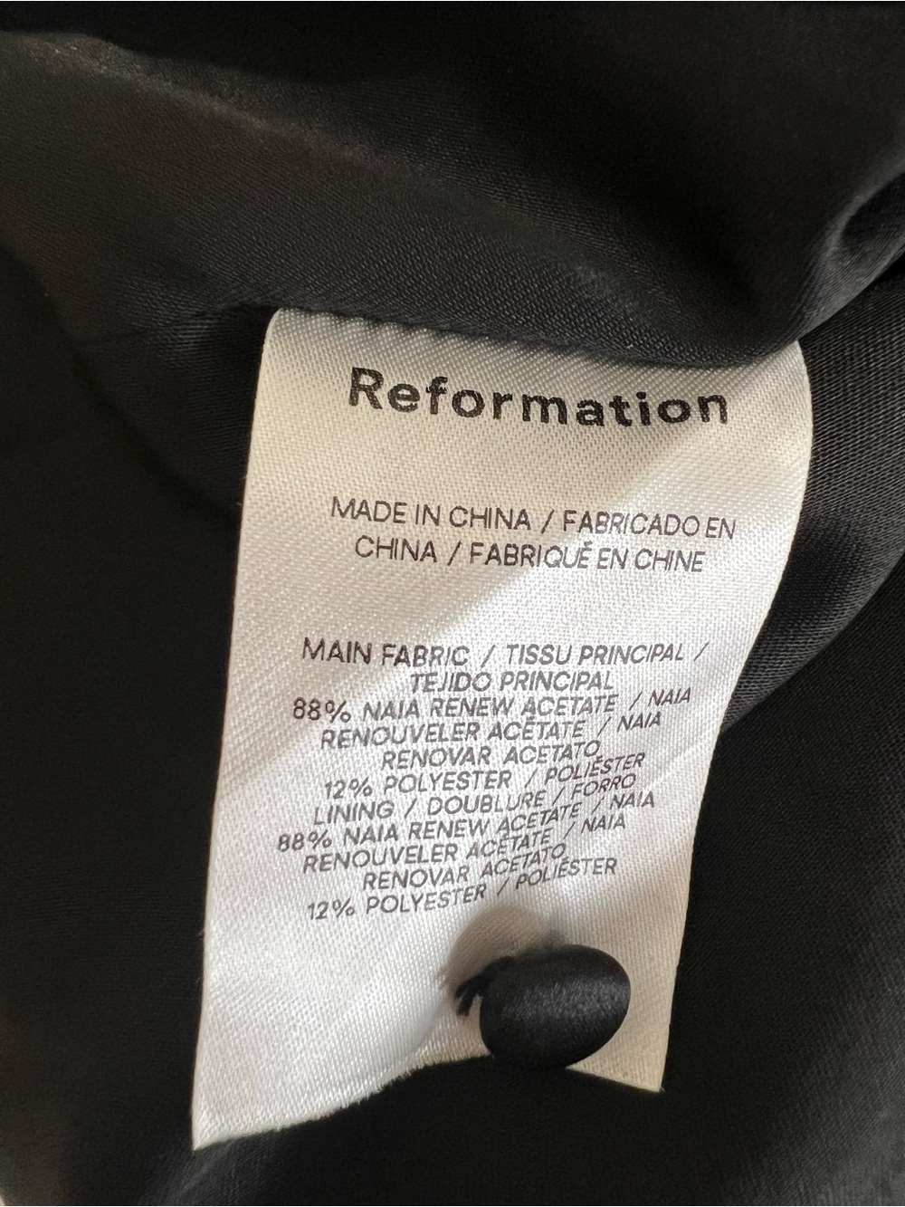 Reformation Cora Satin Top Black Size 8 NWT Square Neck Open Back Side Zip - Picture 7 of 12
